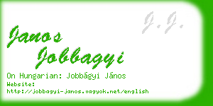 janos jobbagyi business card